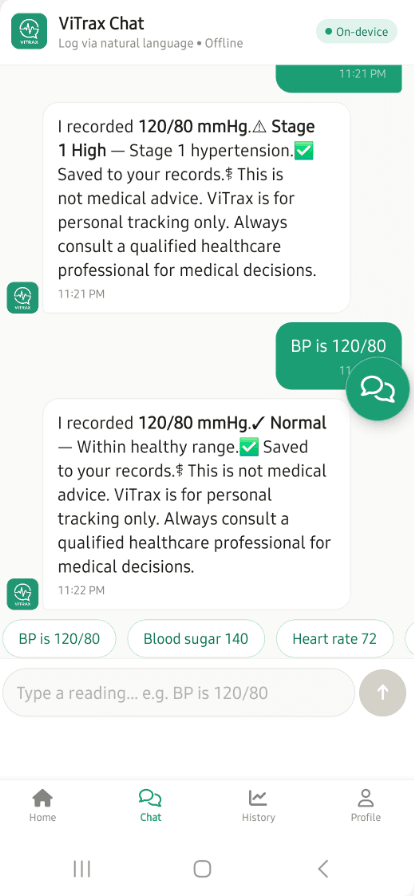 ViTrax app screenshot