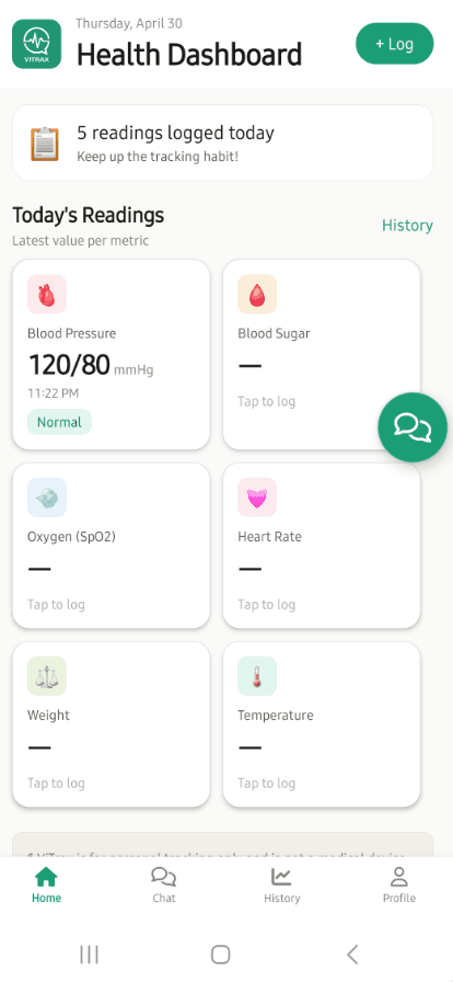 ViTrax app screenshot