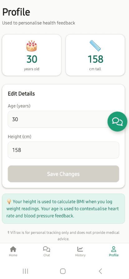 ViTrax app screenshot